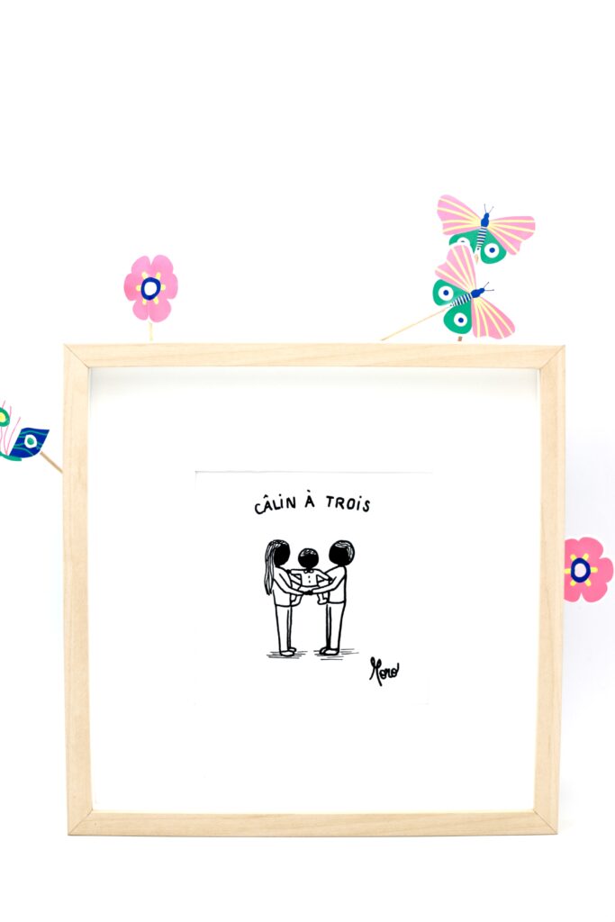 dessin famille cadeau cadre