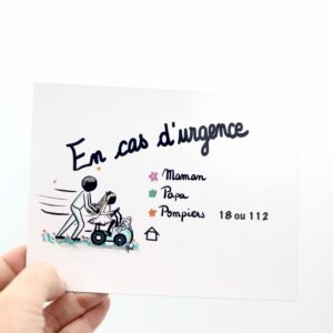 magnet fiche d'urgence enfant Maman fais moi un dessin