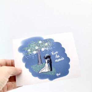 Carte de vœux « Vive les mariés »